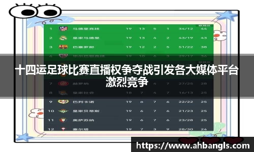 十四运足球比赛直播权争夺战引发各大媒体平台激烈竞争